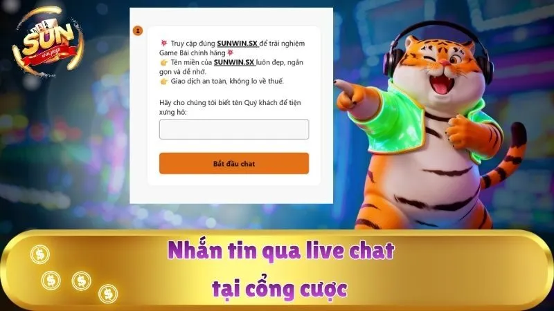 Nhắn tin qua live chat tại cổng cược
