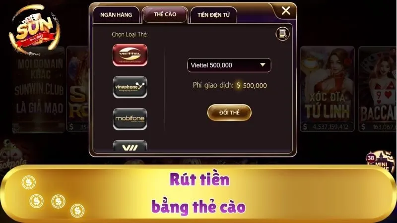 Rút tiền bằng thẻ cào